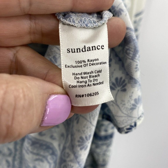 Blue and White Patterned Women's Top - Picture 9 of 10